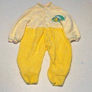 Source Unknown Yellow and Cream Kids Footie